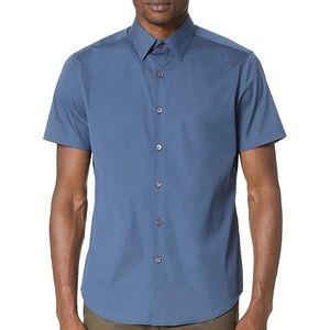 Men's Theory Sylvian Short-Sleeve Shirt - Teal , M